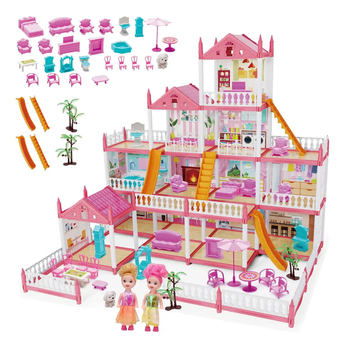 14 Quarto Casinhas De Bonecas Villa Luxury Com 2 Bonecas